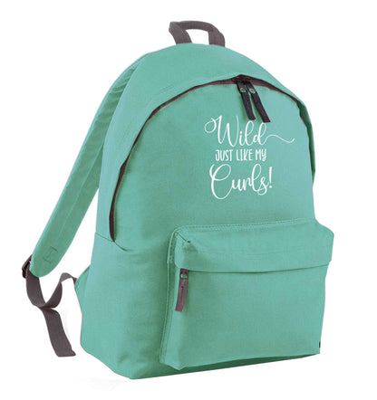 Wild just like my curls mint adults backpack