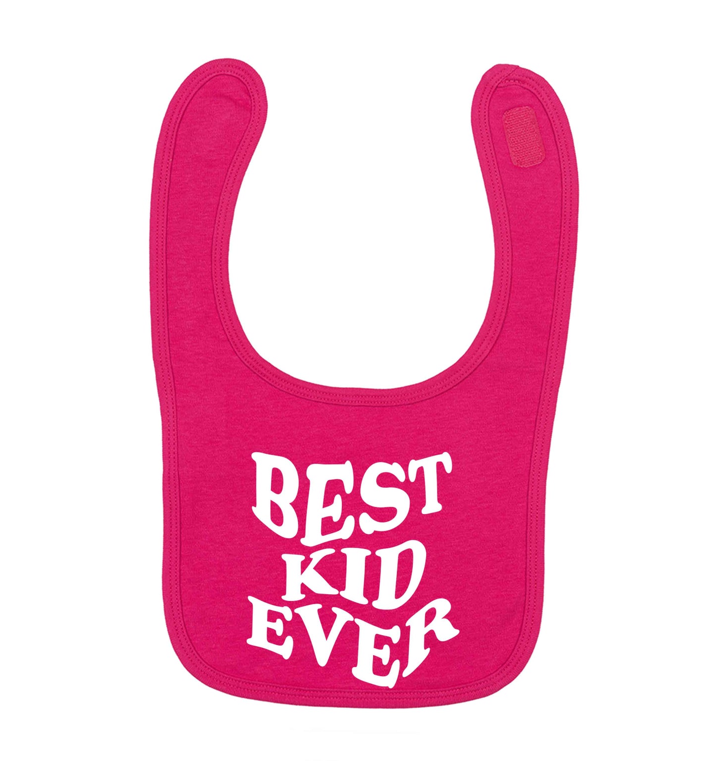 Best kid ever dark pink baby bib