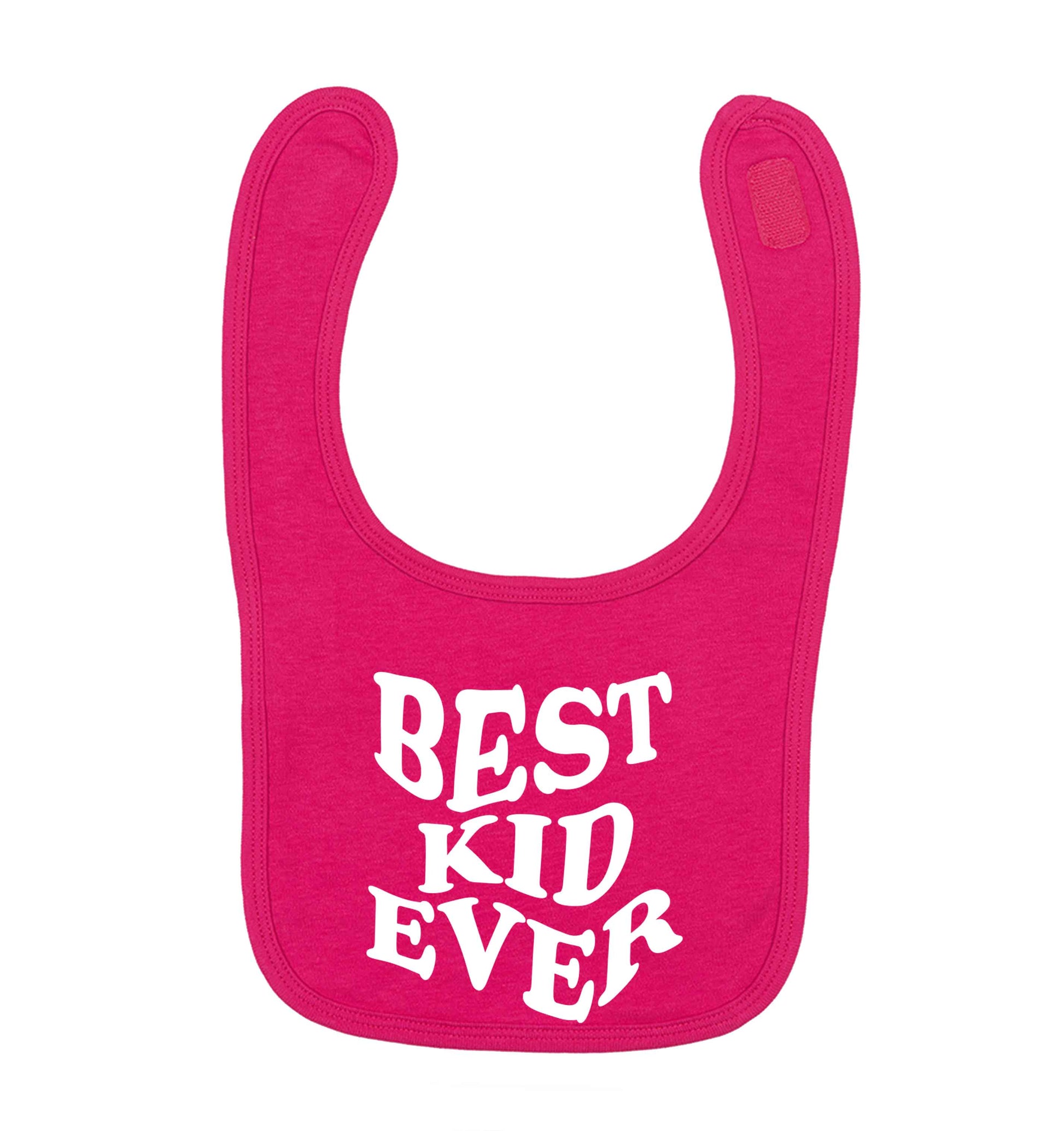 Best kid ever dark pink baby bib