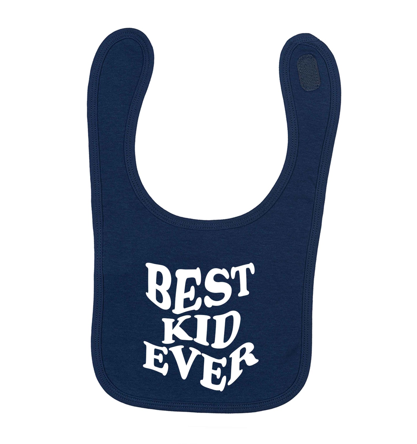 Best kid ever navy baby bib