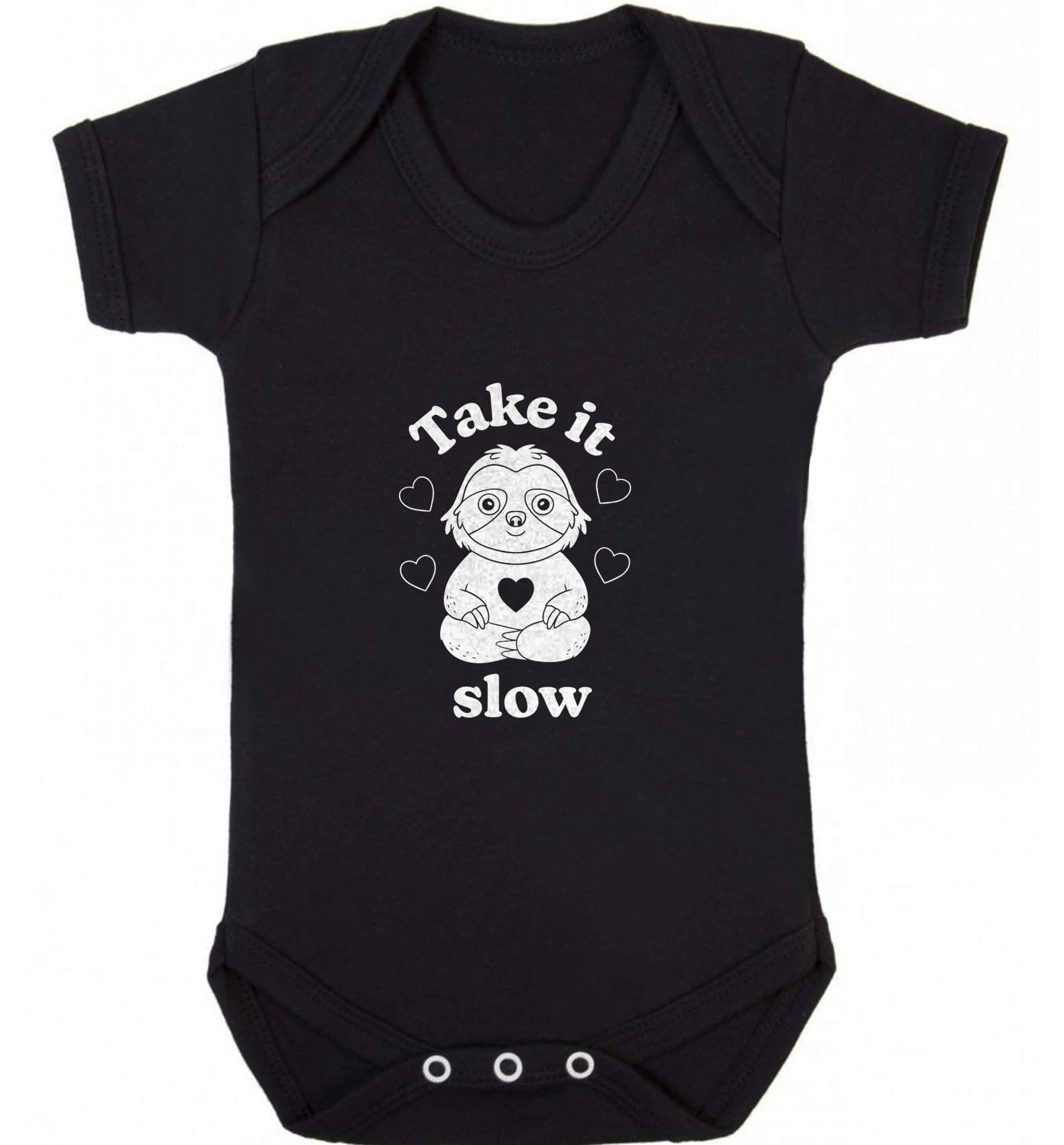 Take it slow baby vest black 18-24 months
