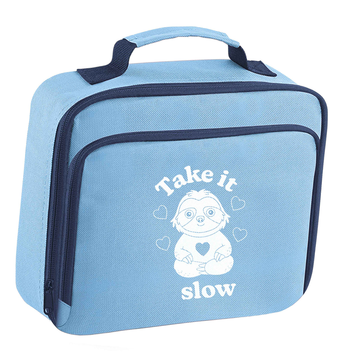 Take it slow insulated blue lunch bag cooler