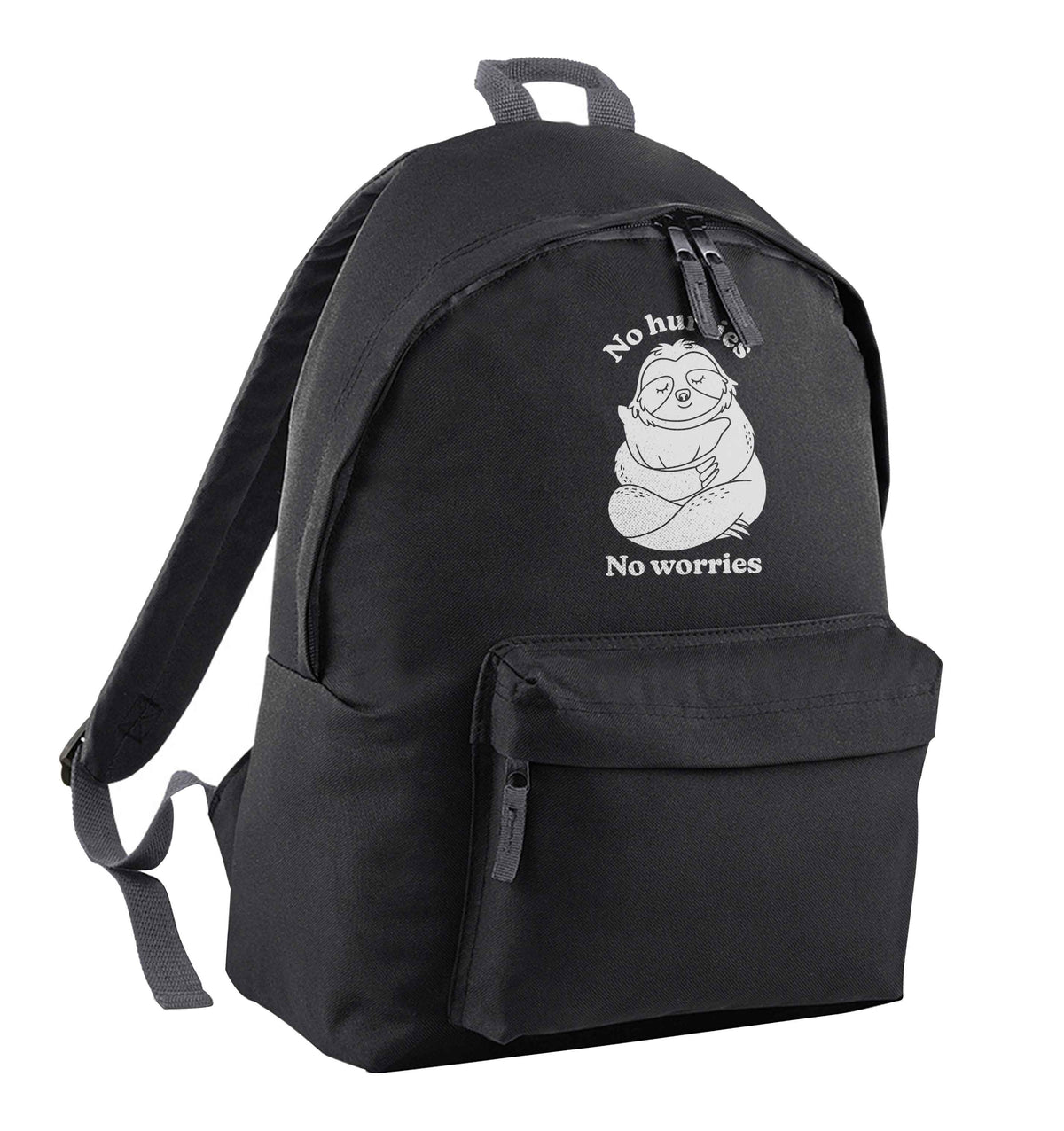 No hurries no worries black adults backpack