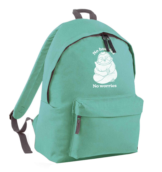 No hurries no worries mint adults backpack
