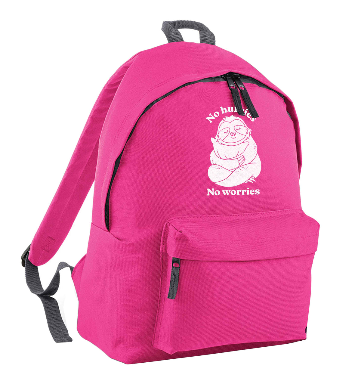 No hurries no worries pink children's backpack