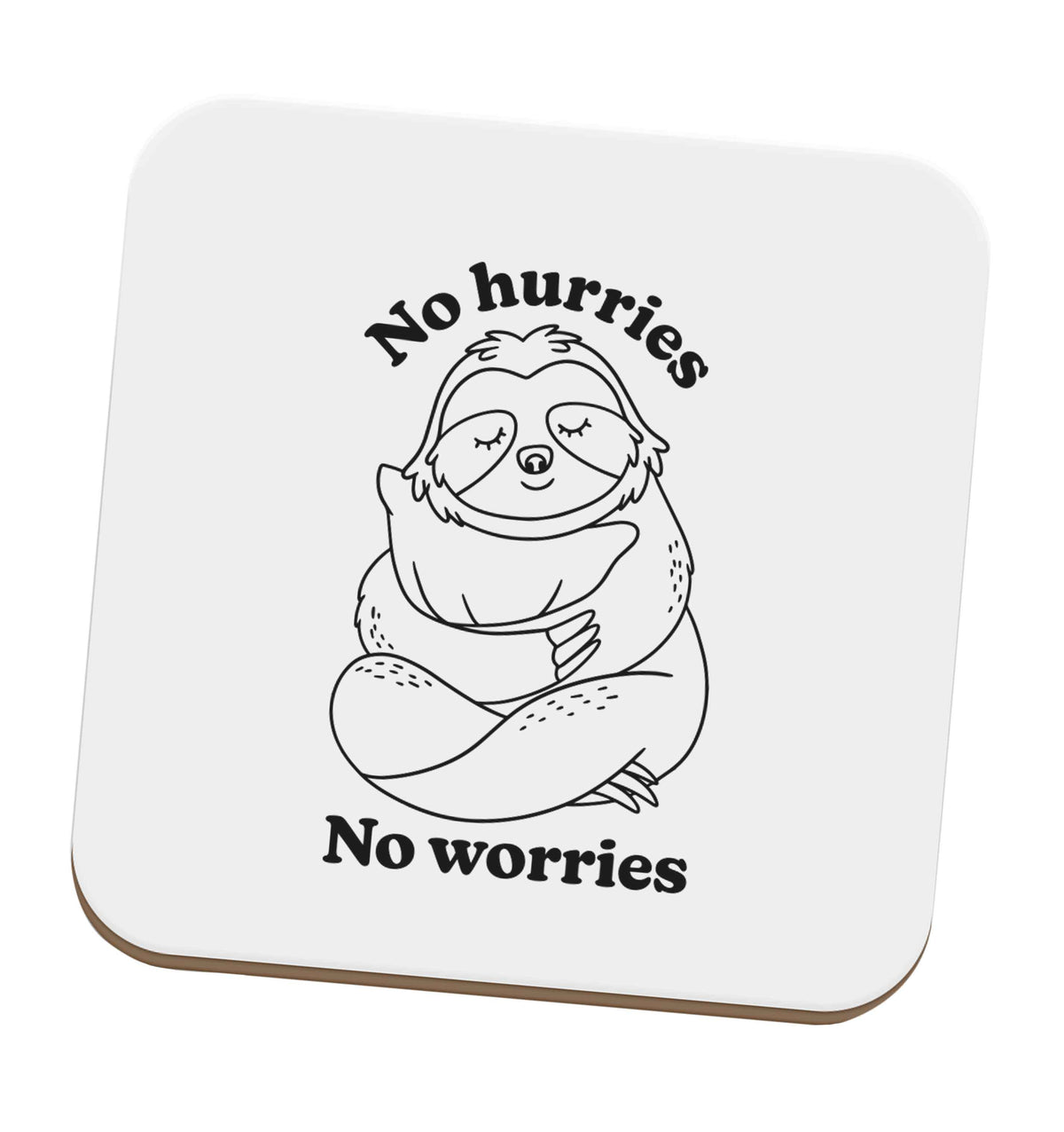 No hurries no worries set of four coasters