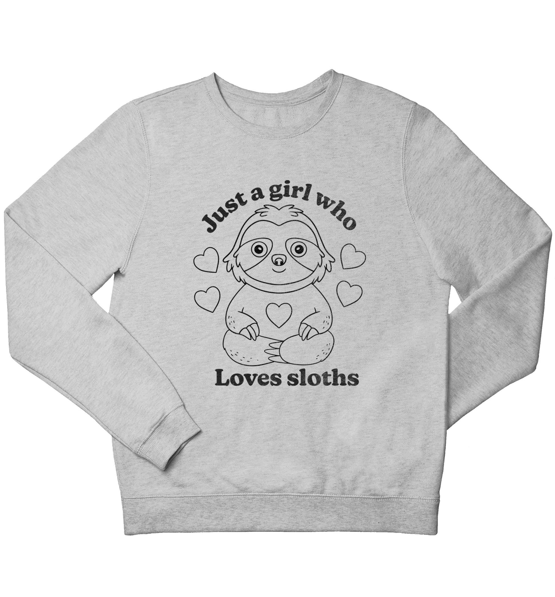 Just a girl who loves sloths children's grey sweater 12-13 Years
