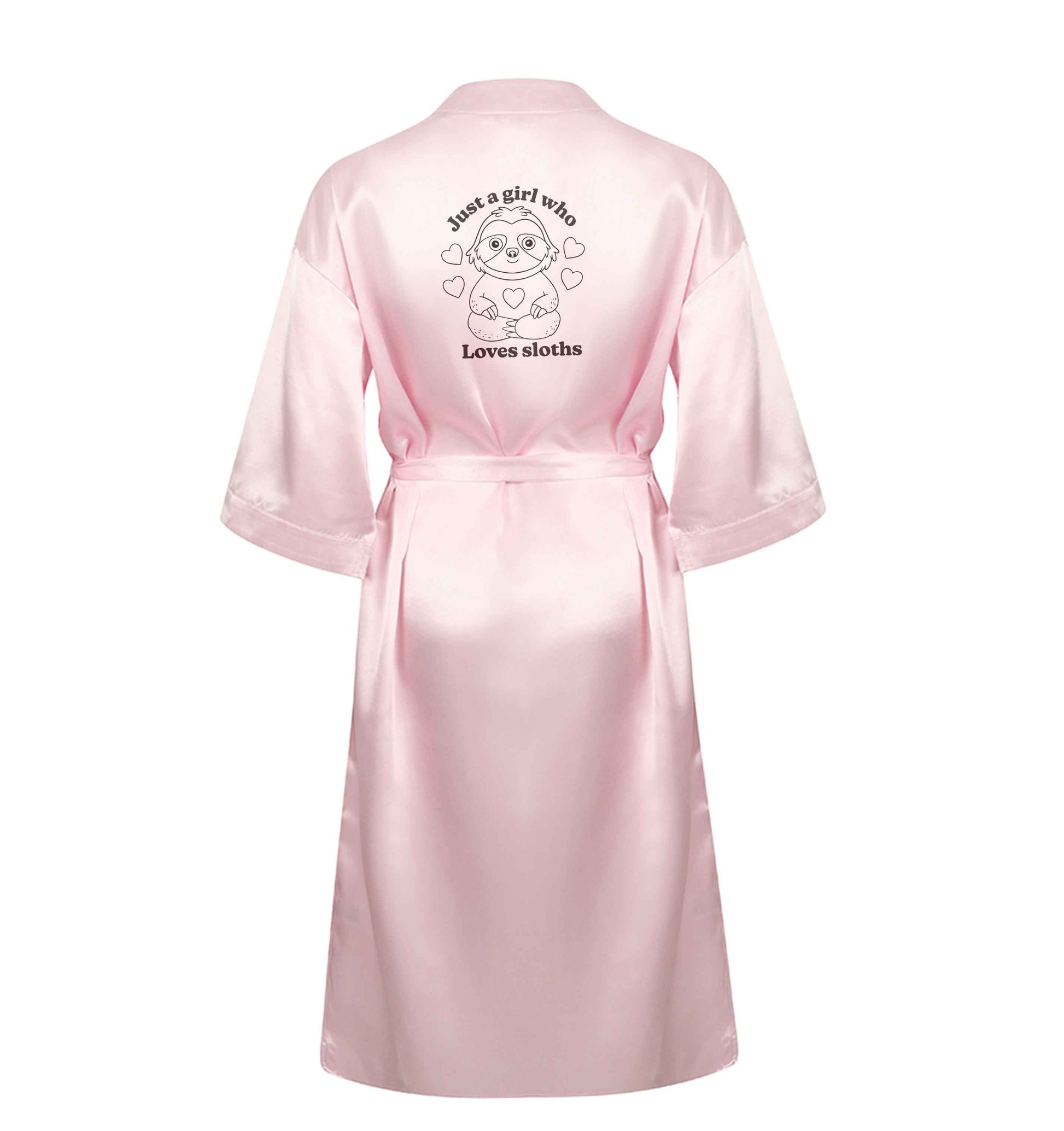 Just a girl who loves sloths XL/XXL pink ladies dressing gown size 16/18
