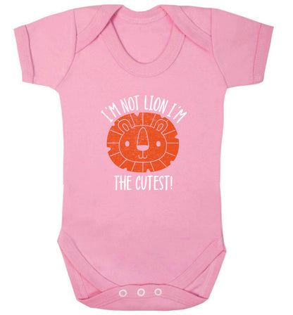 I'm not lion I'm the cutest baby vest pale pink 18-24 months