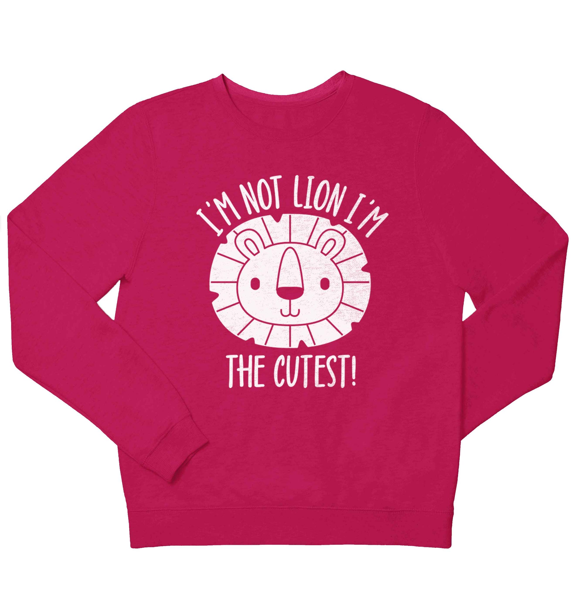 I'm not lion I'm the cutest children's pink sweater 12-13 Years