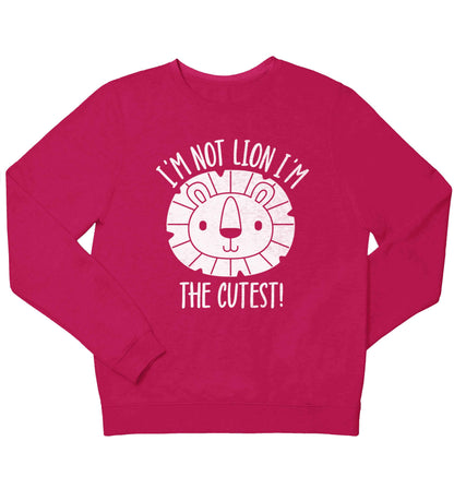 I'm not lion I'm the cutest children's pink sweater 12-13 Years