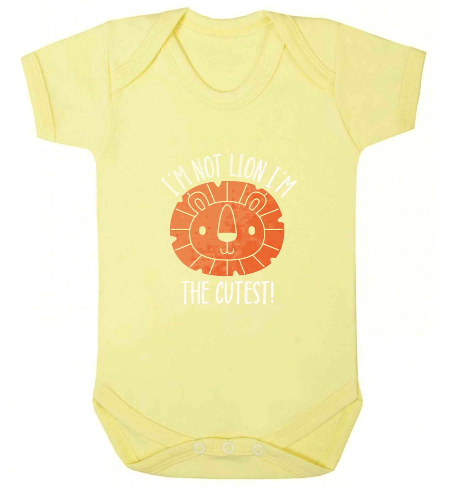 I'm not lion I'm the cutest baby vest pale yellow 18-24 months