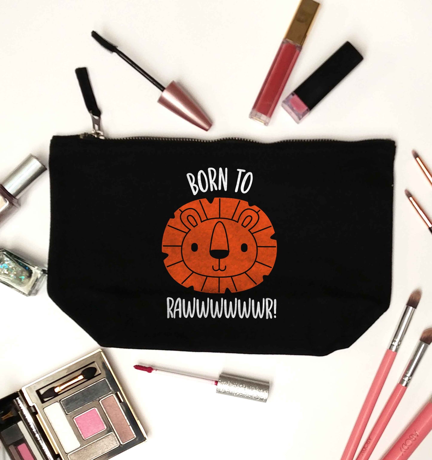 Born to rawr black makeup bag