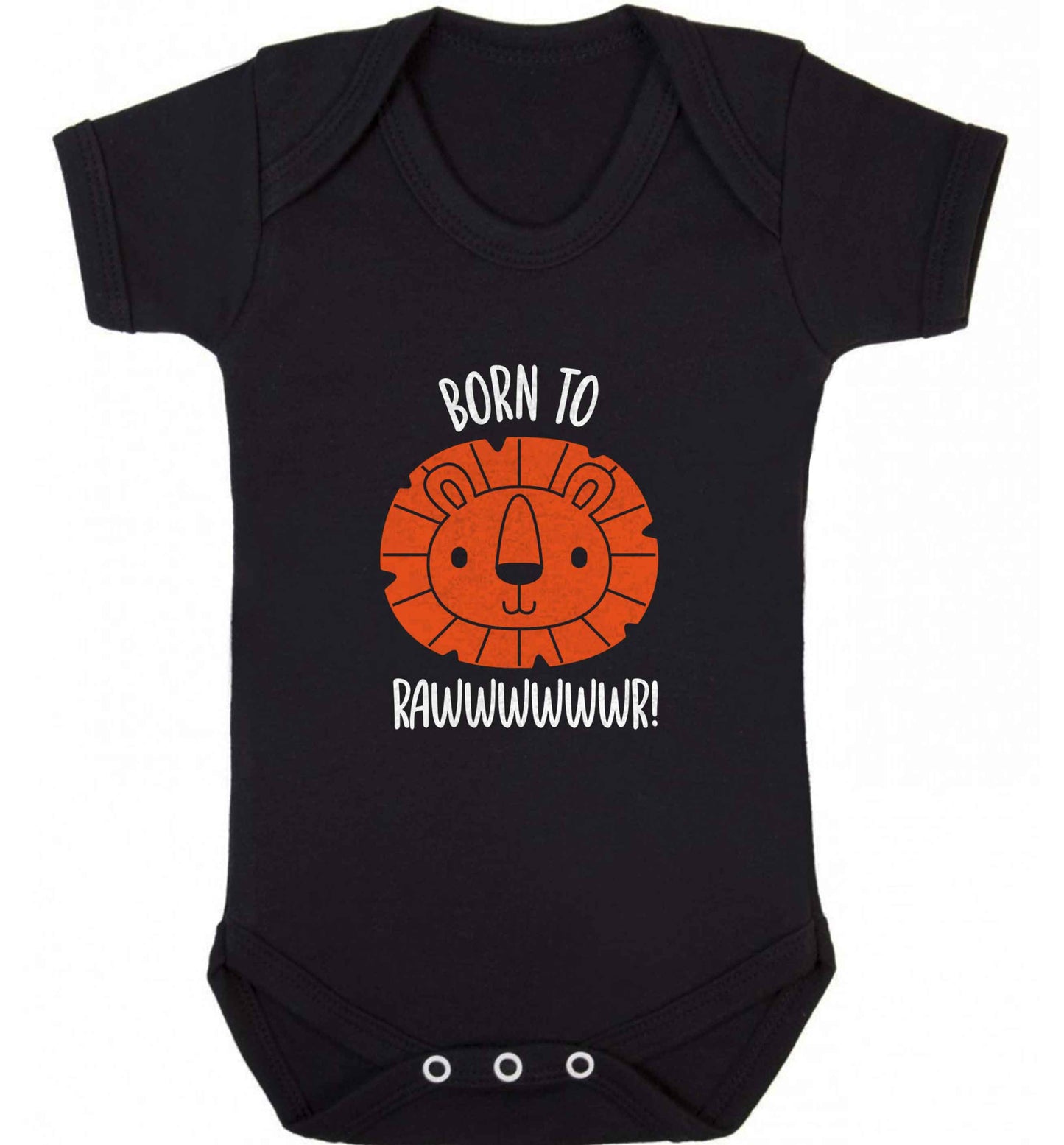 Born to rawr baby vest black 18-24 months