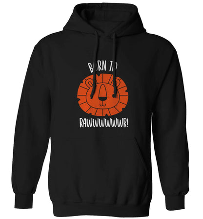 Born to rawr adults unisex black hoodie 2XL