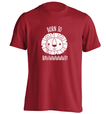 Born to rawr adults unisex red Tshirt 2XL