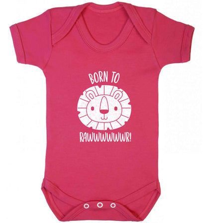 Born to rawr baby vest dark pink 18-24 months
