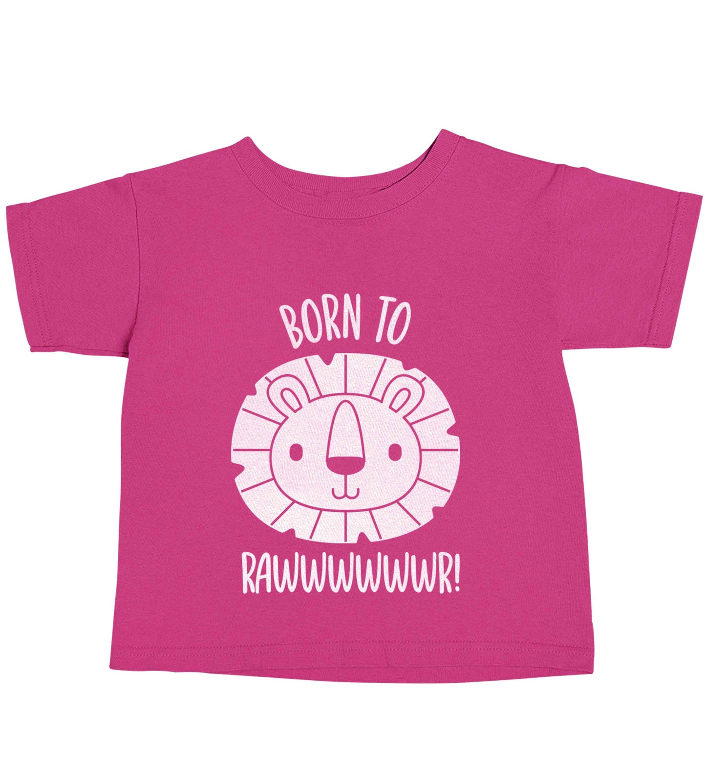 Born to rawr pink baby toddler Tshirt 2 Years