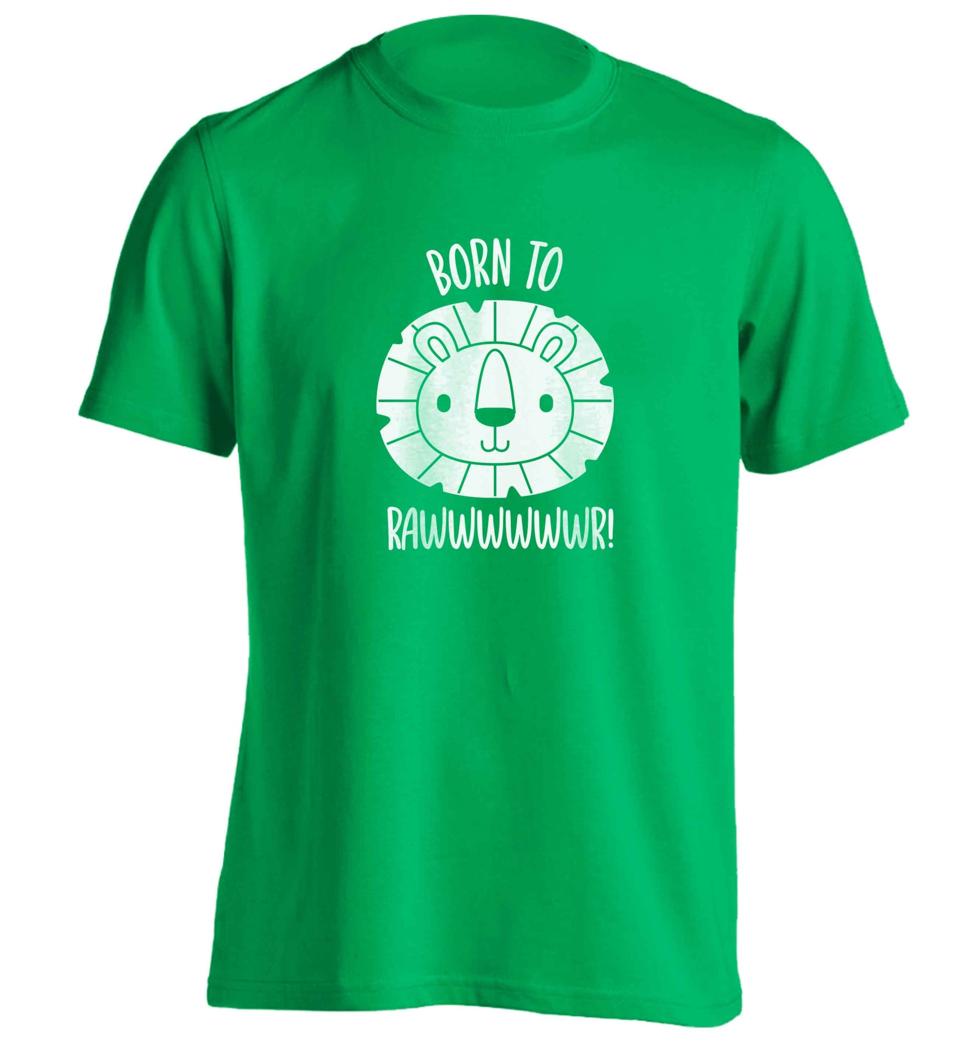 Born to rawr adults unisex green Tshirt 2XL