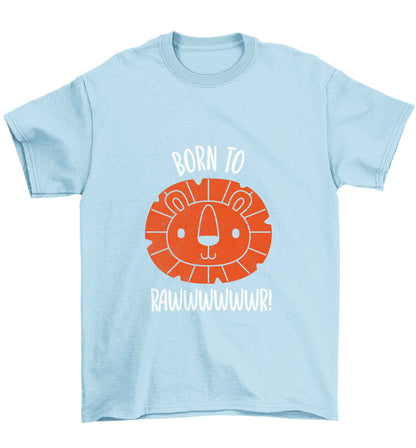 Born to rawr Children's light blue Tshirt 12-13 Years