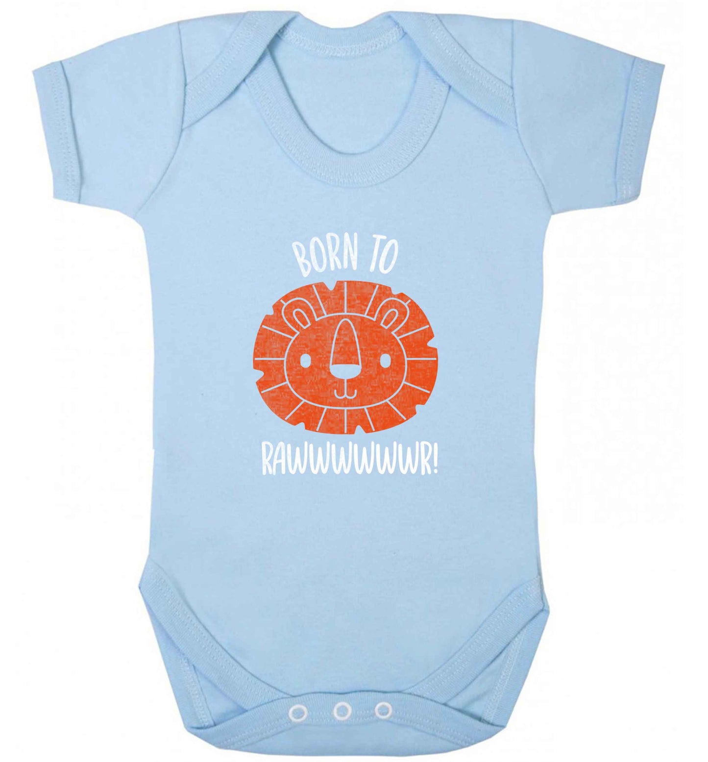 Born to rawr baby vest pale blue 18-24 months