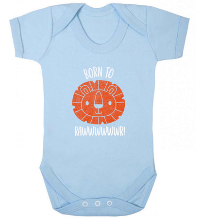 Born to rawr baby vest pale blue 18-24 months