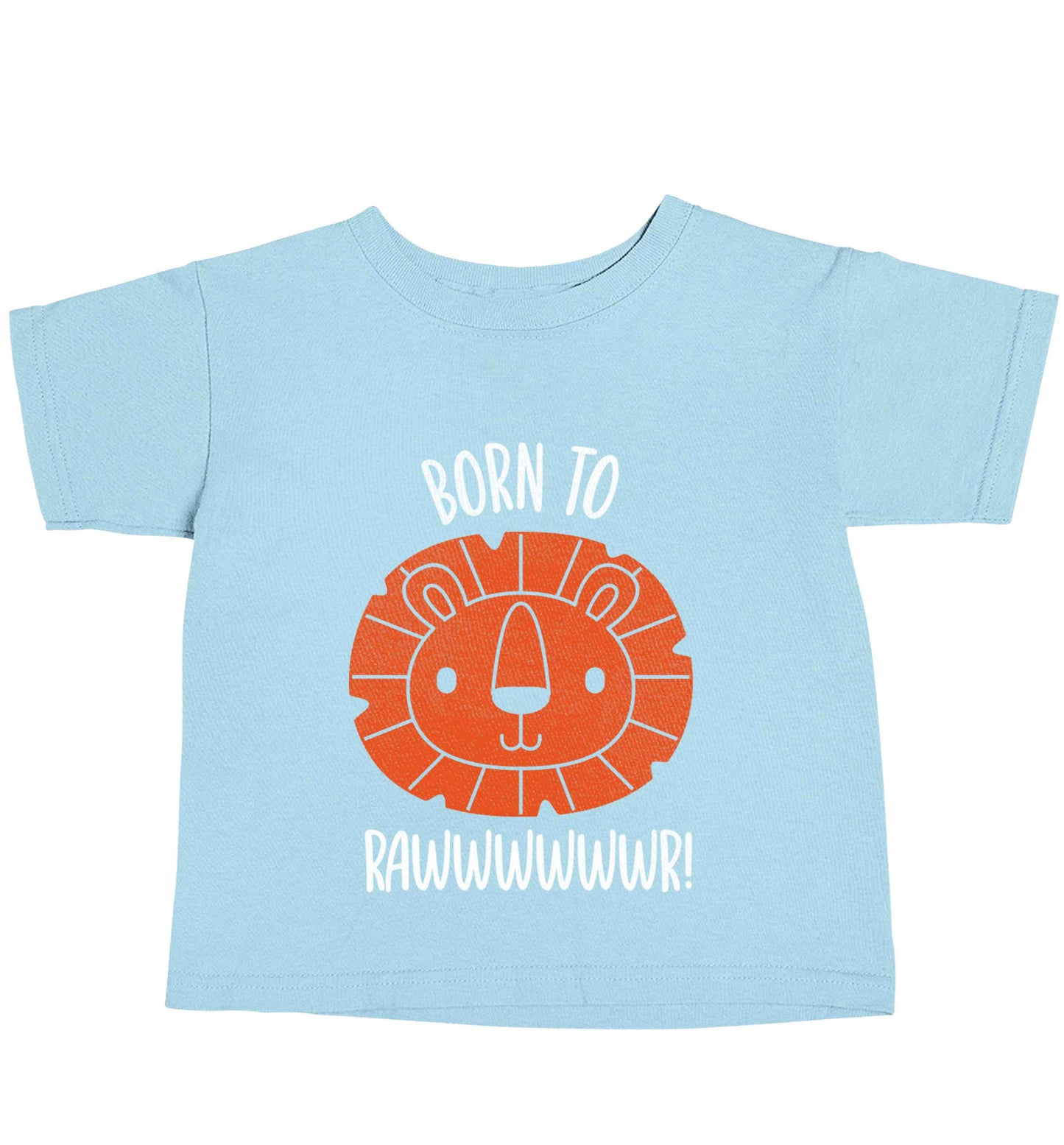 Born to rawr light blue baby toddler Tshirt 2 Years