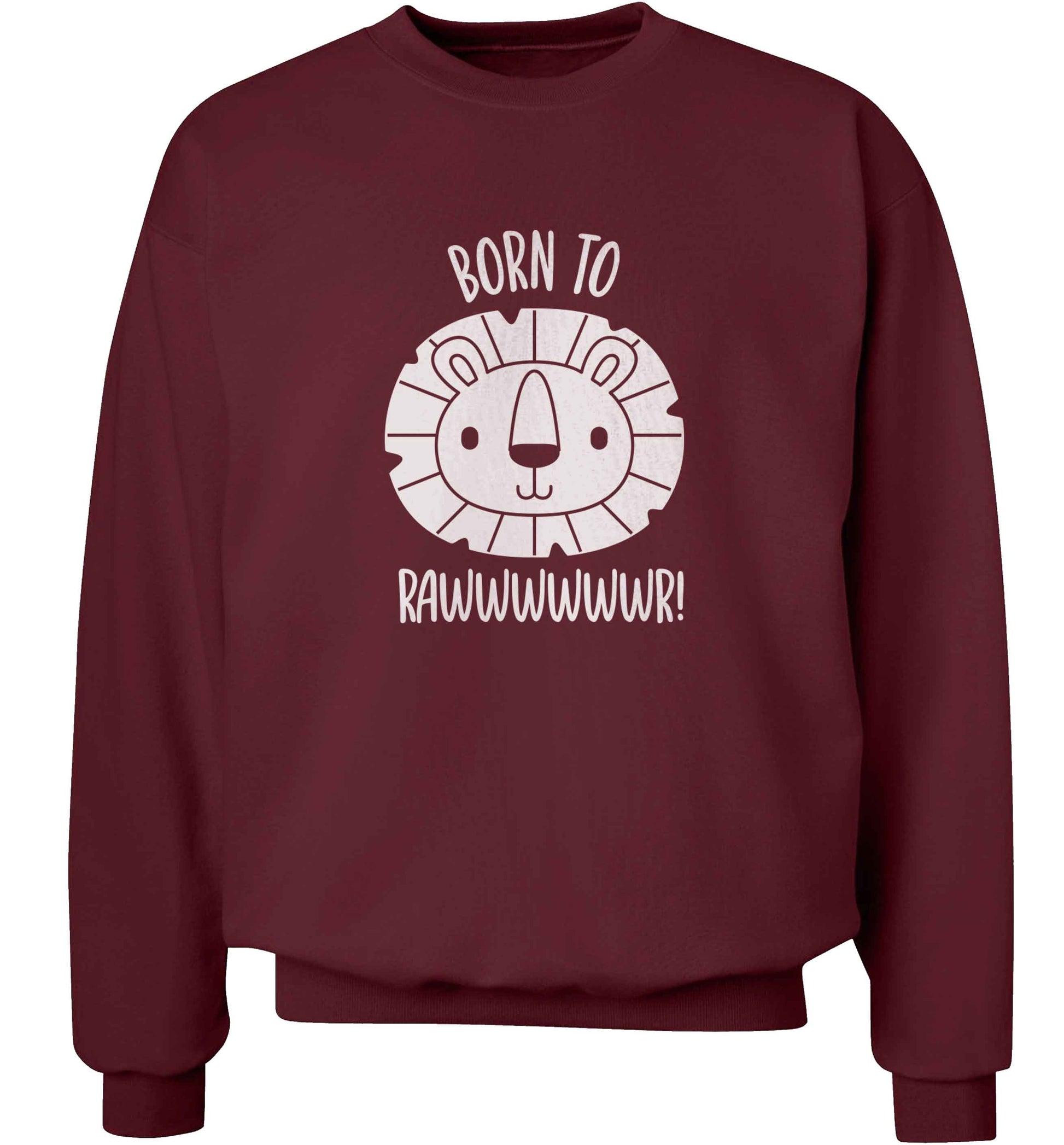 Born to rawr adult's unisex maroon sweater 2XL