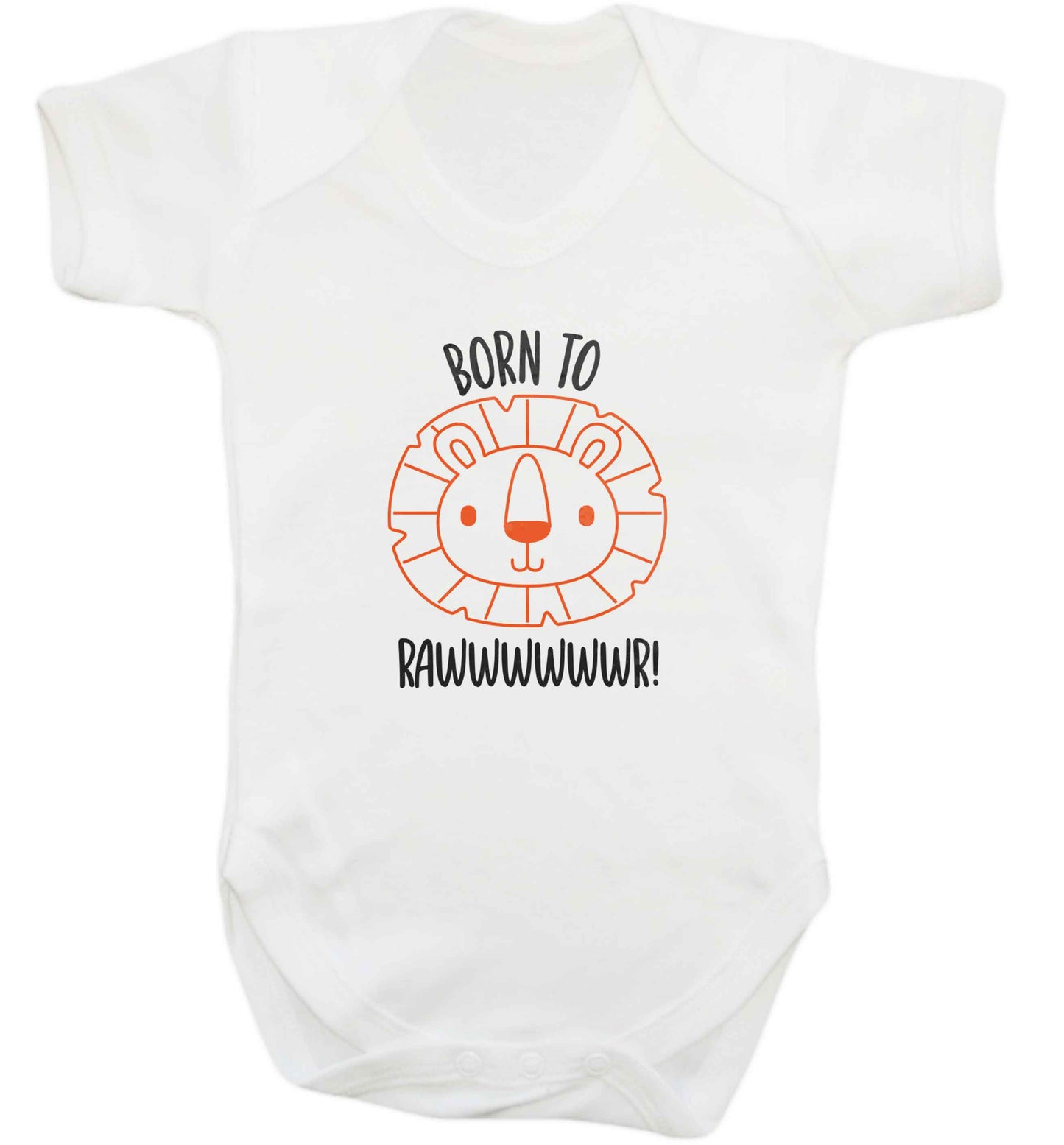 Born to rawr baby vest white 18-24 months