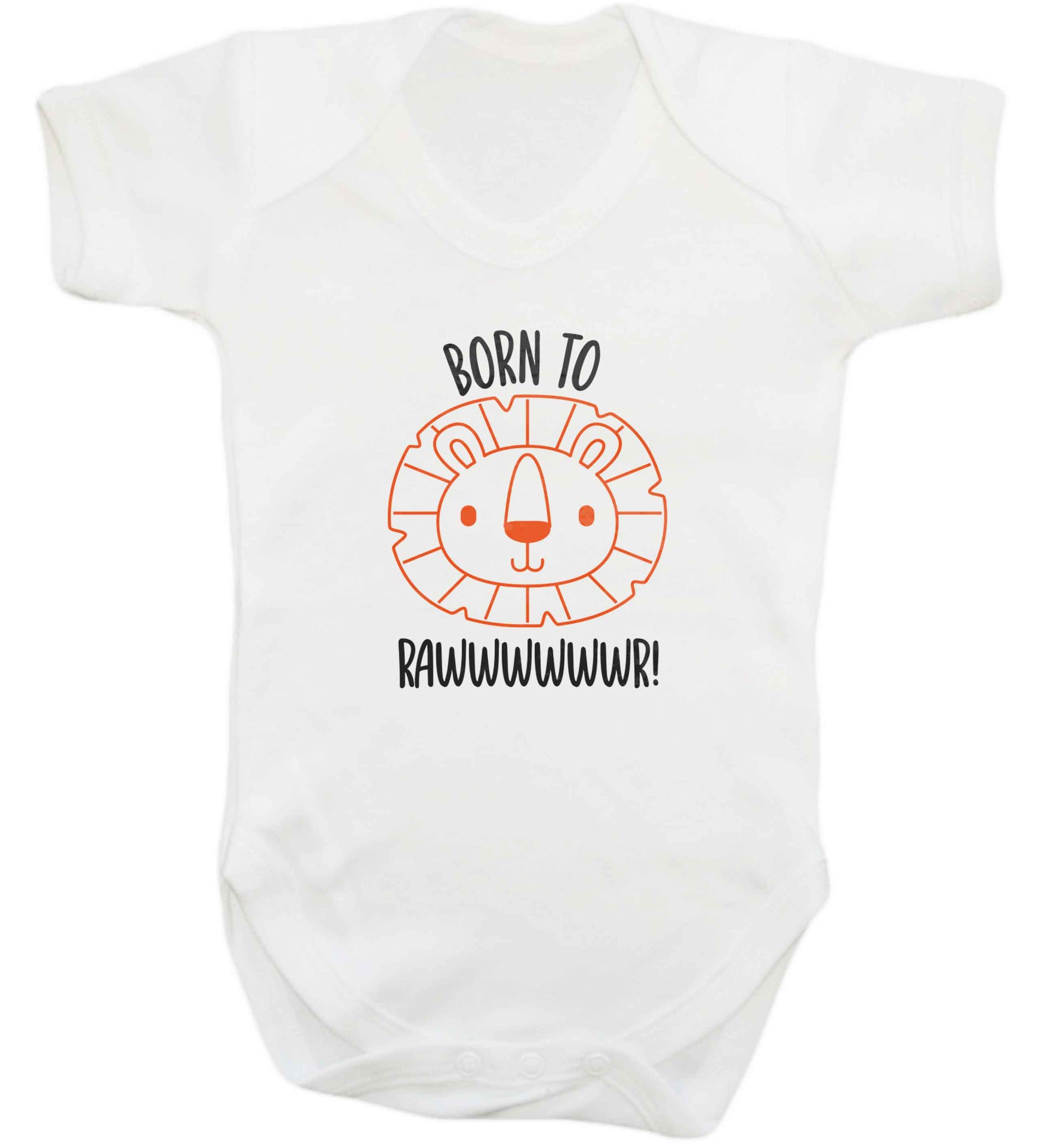 Born to rawr baby vest white 18-24 months