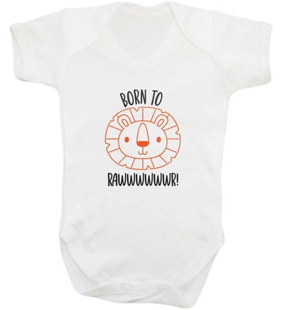 Born to rawr baby vest white 18-24 months