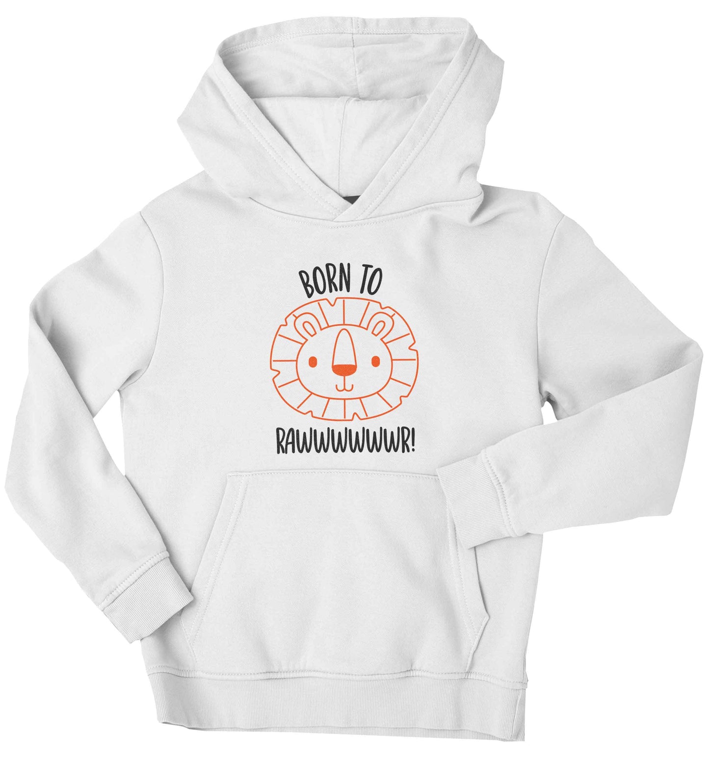Born to rawr children's white hoodie 12-13 Years