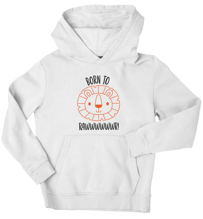 Born to rawr children's white hoodie 12-13 Years