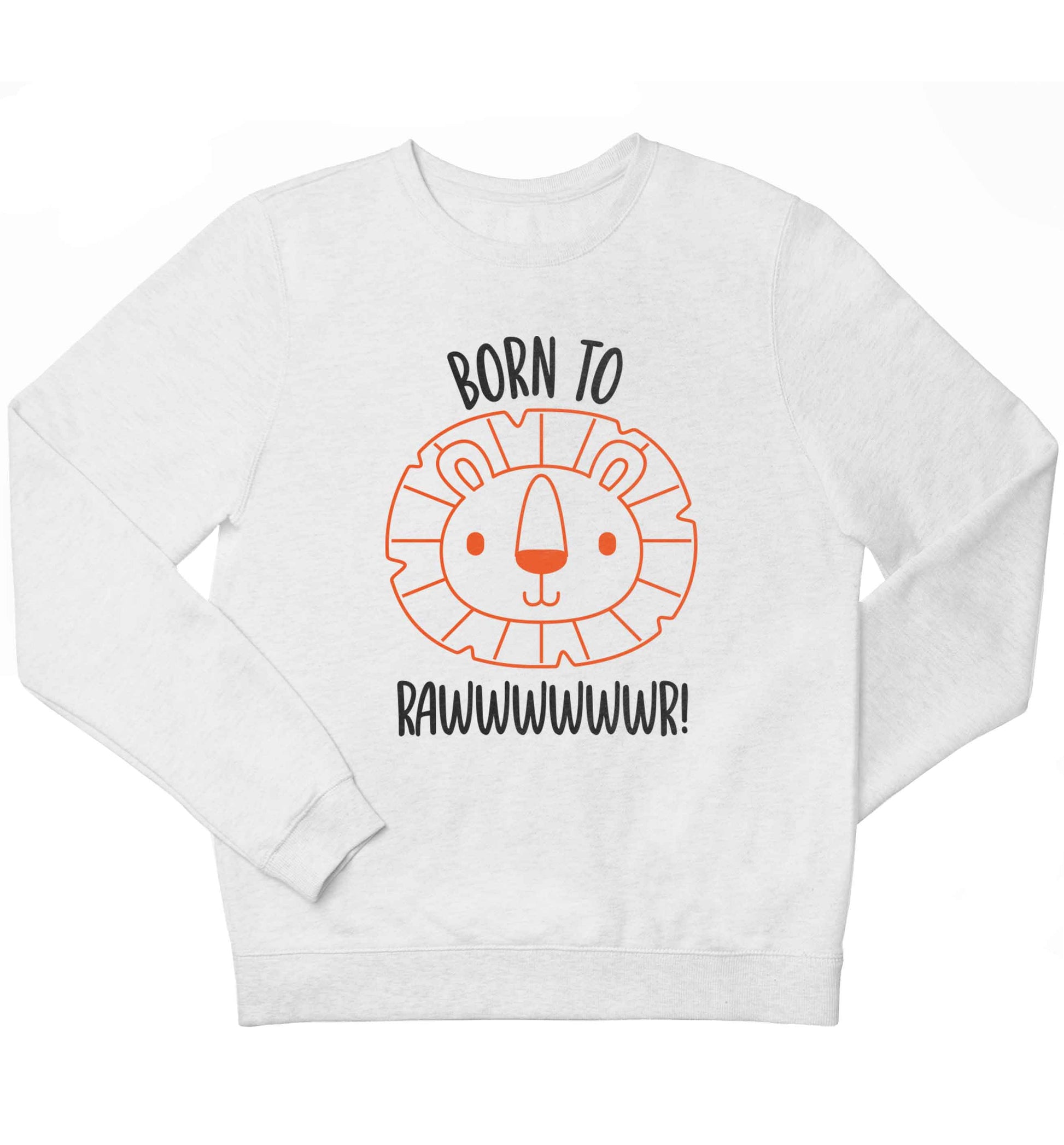 Born to rawr children's white sweater 12-13 Years