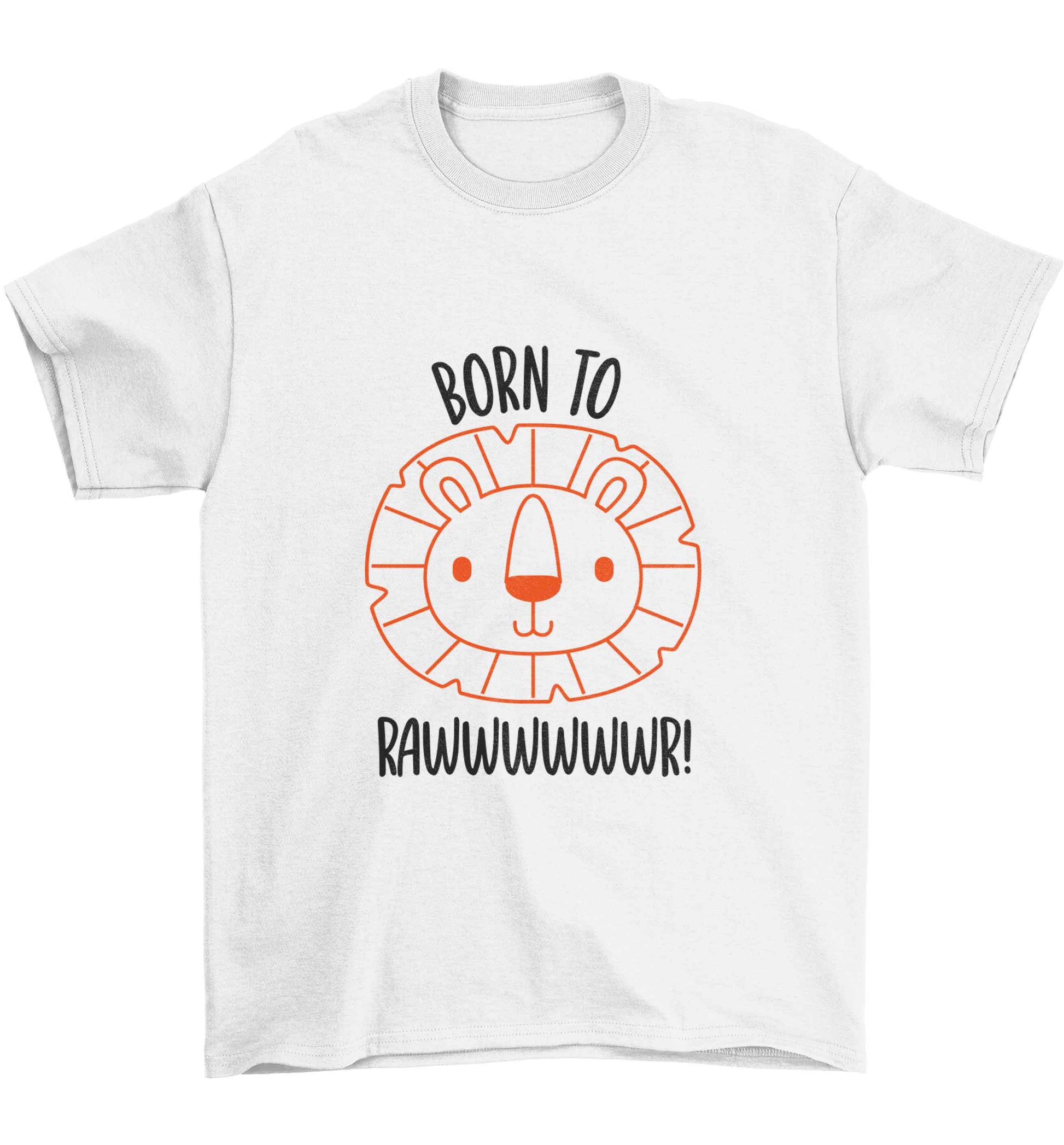 Born to rawr Children's white Tshirt 12-13 Years