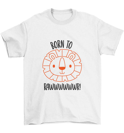 Born to rawr Children's white Tshirt 12-13 Years