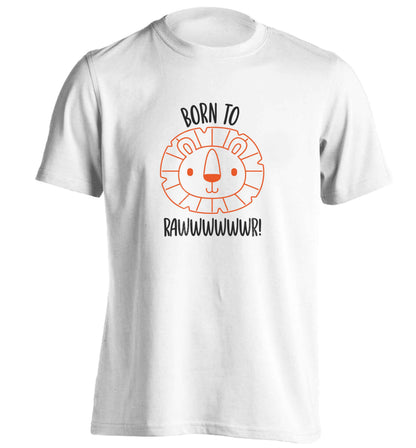 Born to rawr adults unisex white Tshirt 2XL