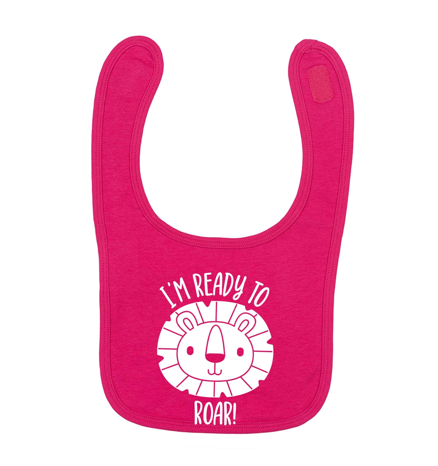 I'm ready to rawr dark pink baby bib