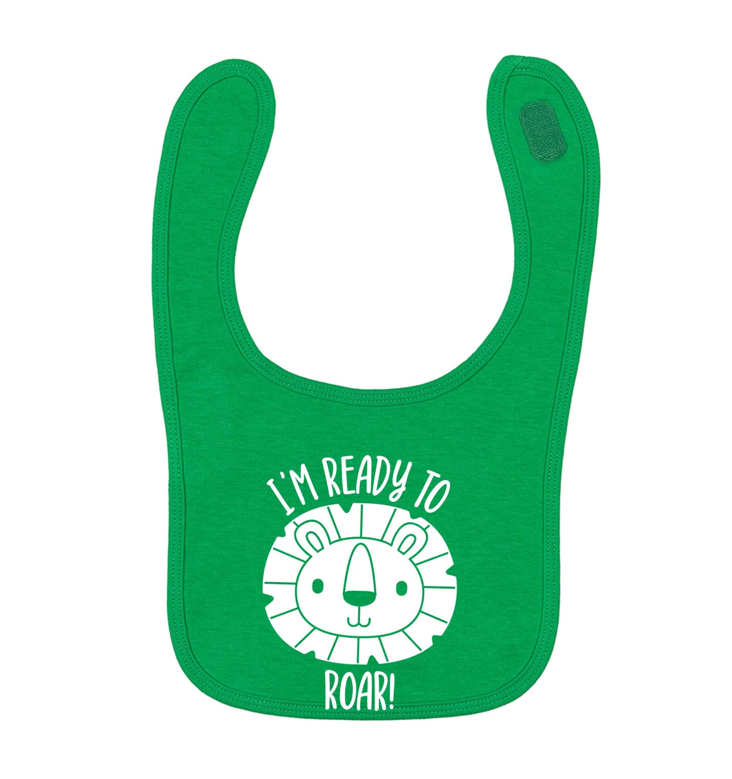 I'm ready to rawr green baby bib