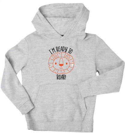 I'm ready to rawr children's grey hoodie 12-13 Years