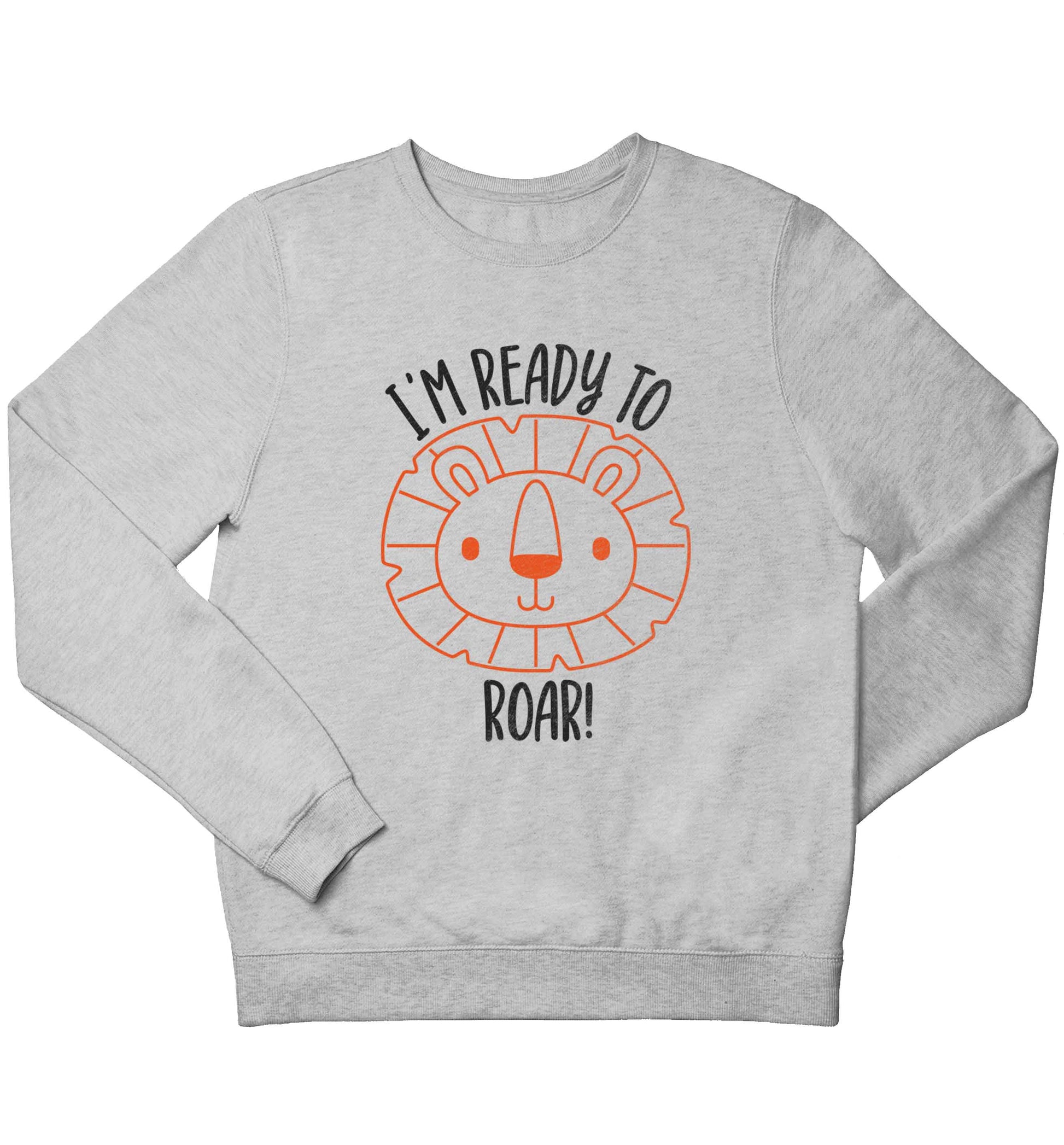I'm ready to rawr children's grey sweater 12-13 Years