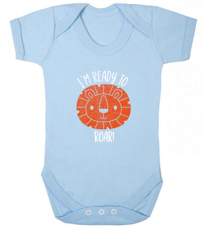 I'm ready to rawr baby vest pale blue 18-24 months