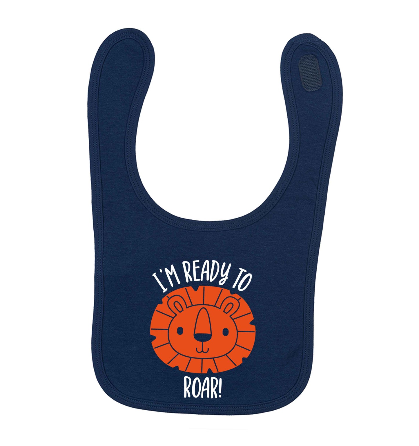 I'm ready to rawr navy baby bib