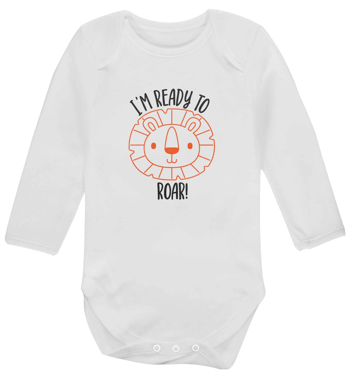 I'm ready to rawr baby vest long sleeved white 6-12 months