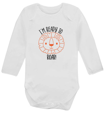 I'm ready to rawr baby vest long sleeved white 6-12 months