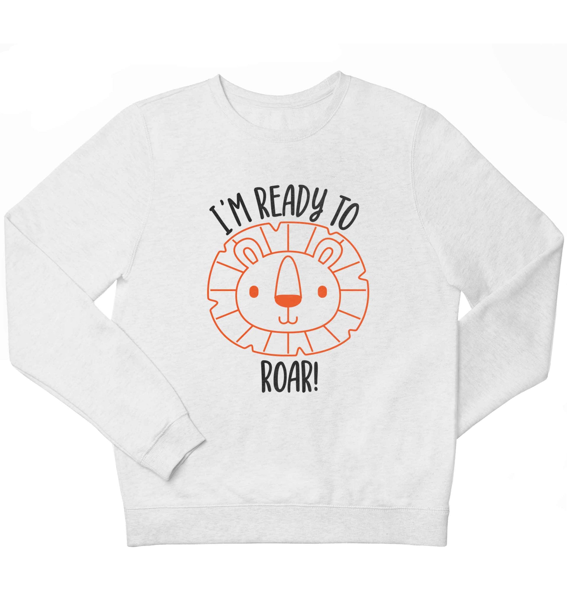 I'm ready to rawr children's white sweater 12-13 Years
