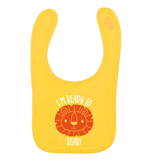 I'm ready to rawr yellow baby bib