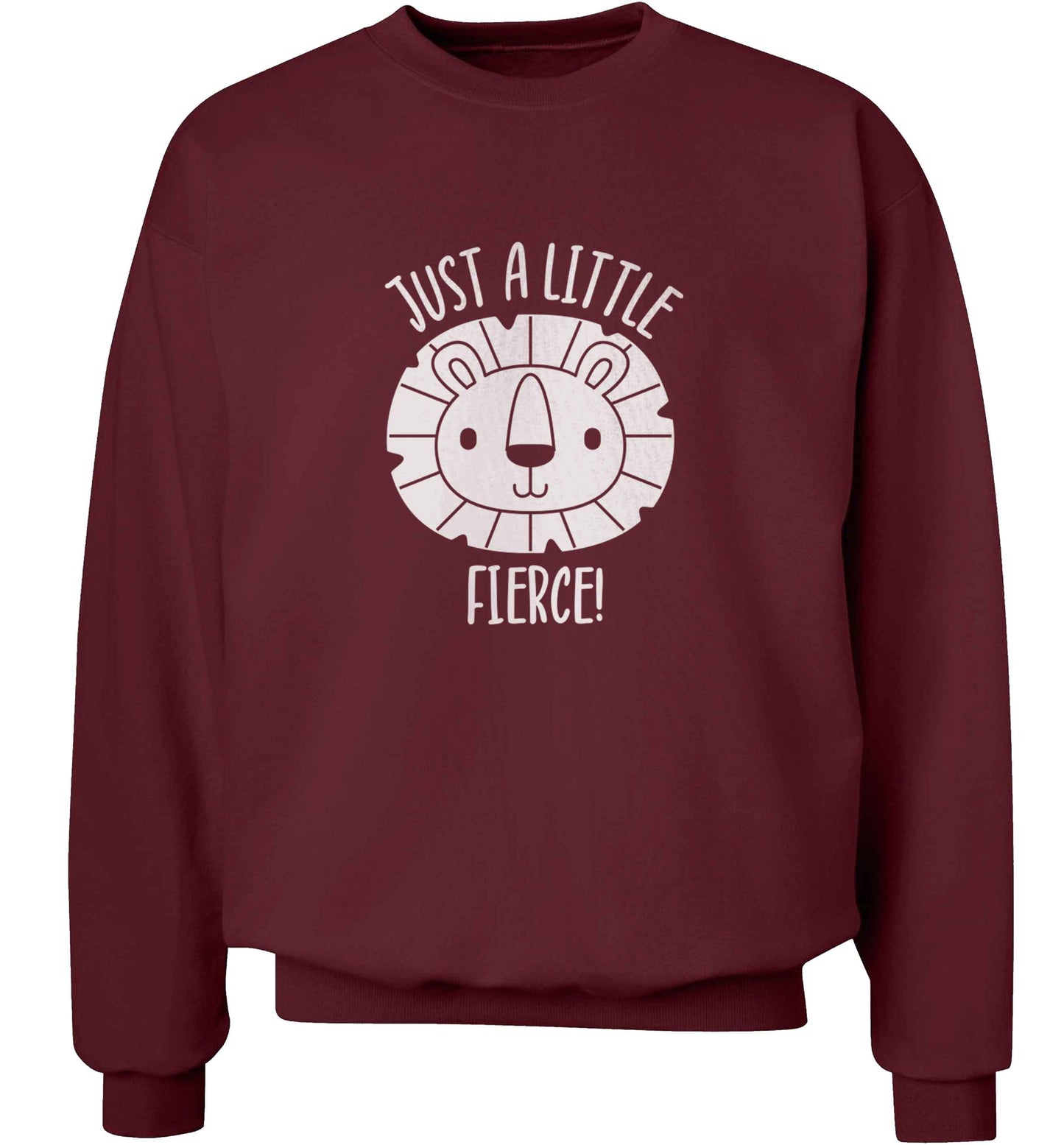 Just a little fierce adult's unisex maroon sweater 2XL