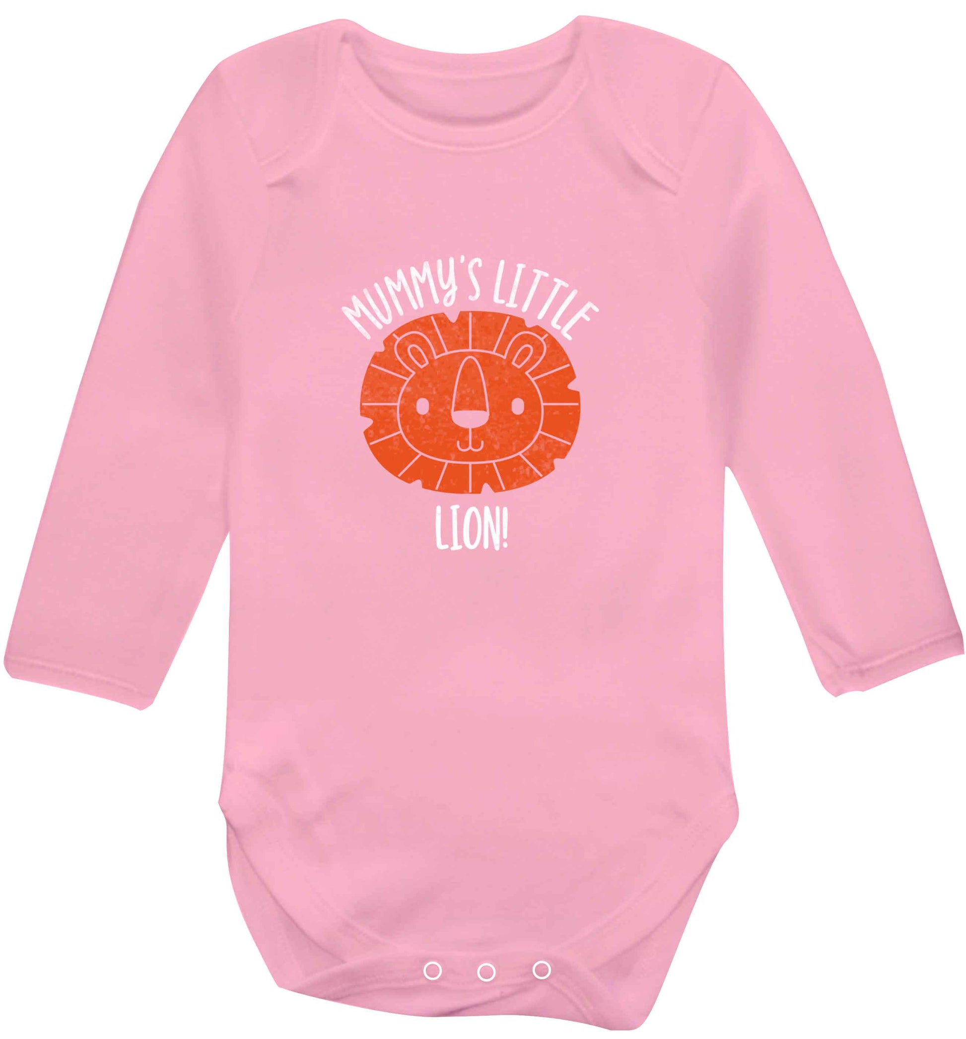 Mummy's little lion baby vest long sleeved pale pink 6-12 months