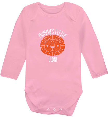 Mummy's little lion baby vest long sleeved pale pink 6-12 months